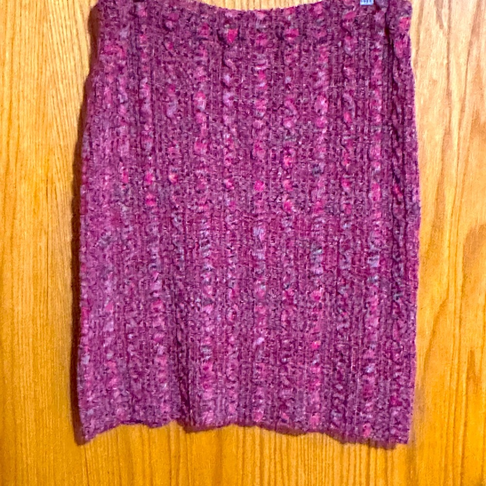 Green‎ 3 red space dye pencil sweater skirt made in USA size large